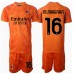 Maillot de foot AC Milan Mike Maignan #16 Gardien Extérieur vêtements enfant 2024-25 Manches Courtes (+ pantalon court)